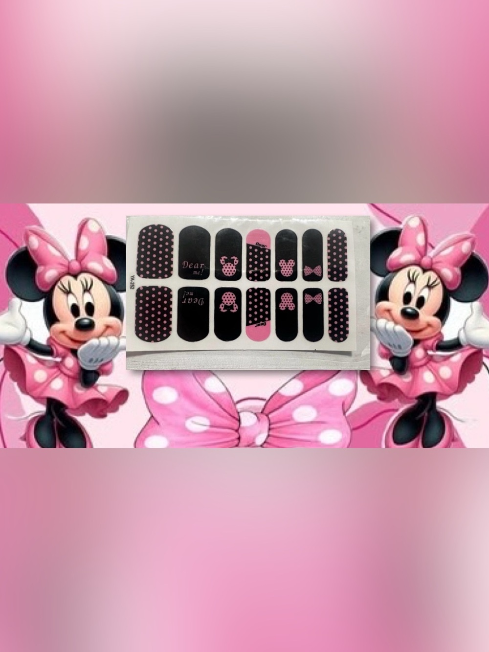 $2 Minnie Mouse Black & Pink Nail Wraps $2 WITH ANY $10 ORDER OR MORE